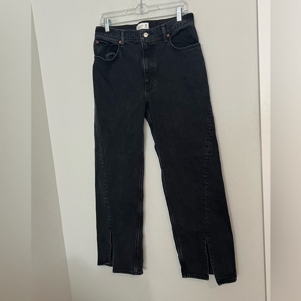 Abercrombie And Fitch The 90s Relaxed Jean High Rise Size 30 Washed Black